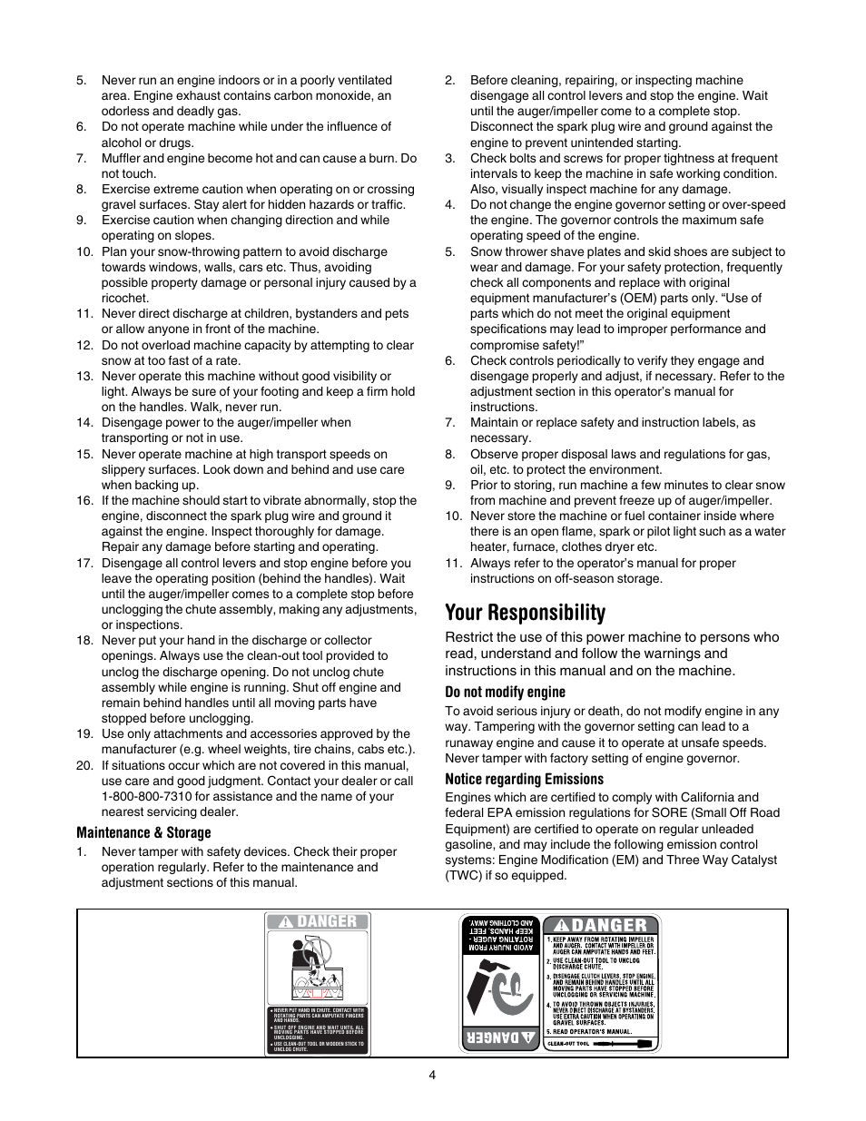 Your responsibility | MTD 3BA User Manual | Page 4 / 20