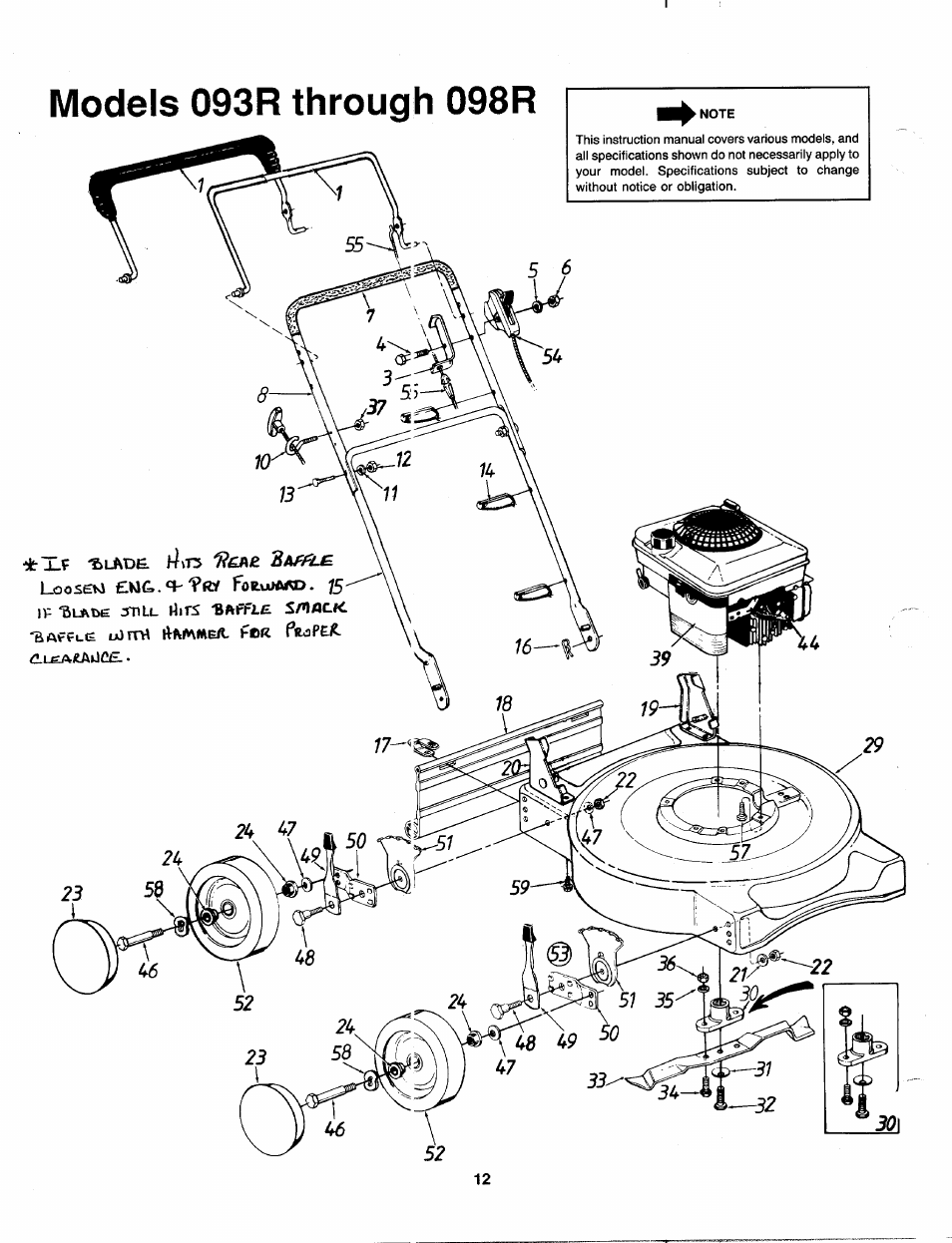 Models 093r through 098r, If “bumie, Liits 'bftffl.e. s/nflck | MTD 11-096R000 User Manual | Page 12 / 16