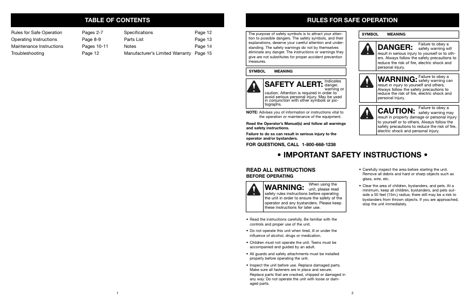 MTD 31A-020-900 User Manual | Page 2 / 50
