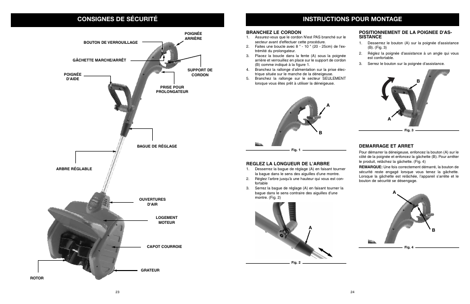 Instructions pour montage, Consignes de sécurité | MTD 31A-020-900 User Manual | Page 24 / 50