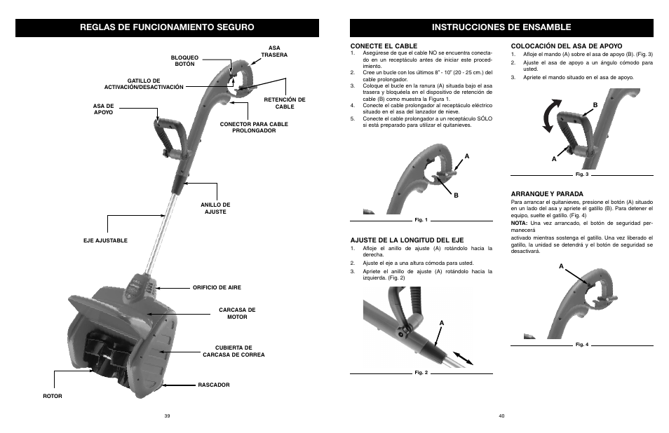 Instrucciones de ensamble, Reglas de funcionamiento seguro | MTD 31A-020-900 User Manual | Page 41 / 50