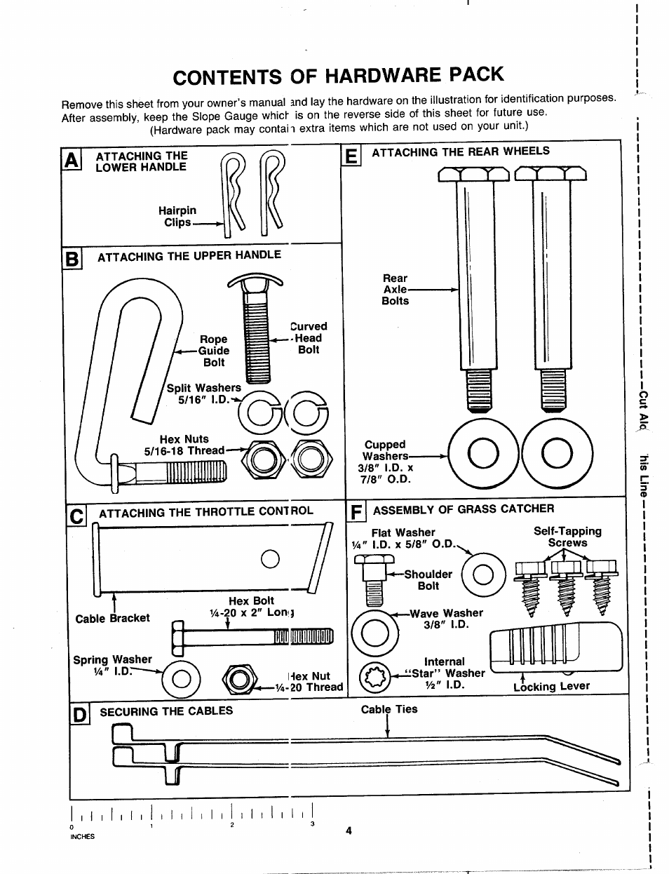 Contents of hardware pack | MTD 110-518R000 User Manual | Page 4 / 20