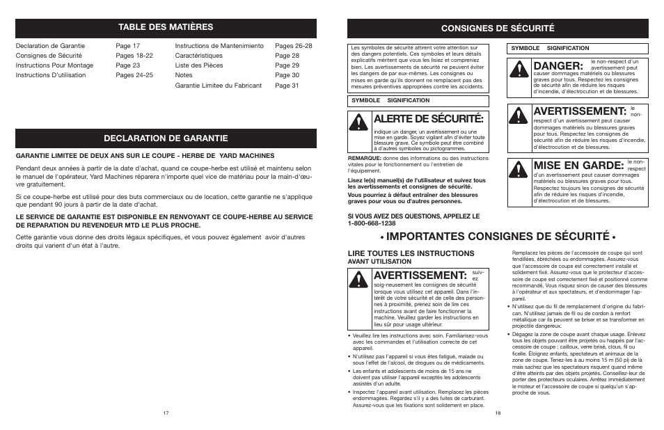 MTD 25P User Manual | Page 19 / 50