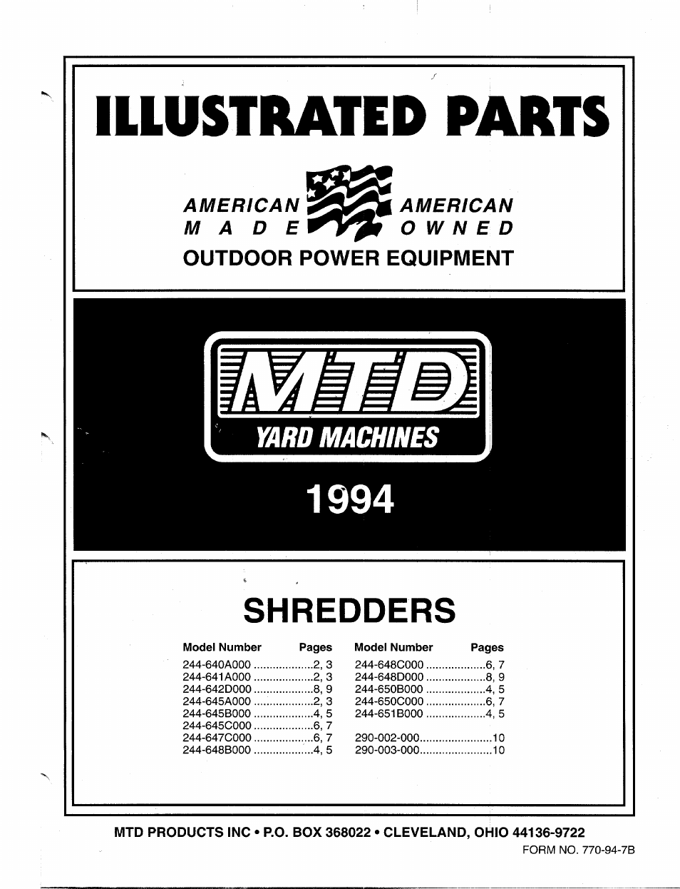 MTD 244-650B000 User Manual | 10 pages