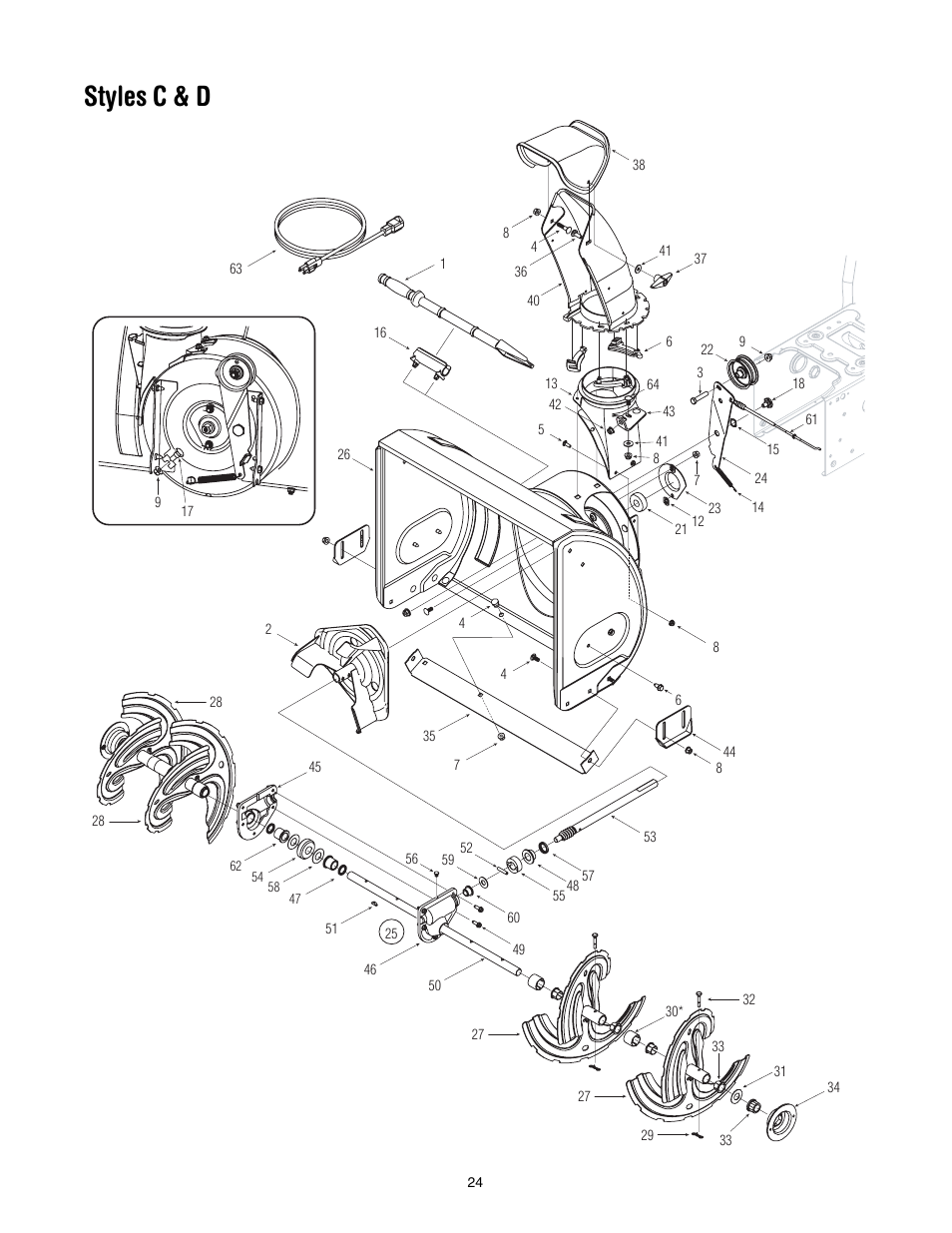 Styles c & d | MTD 737-0168 User Manual | Page 24 / 28