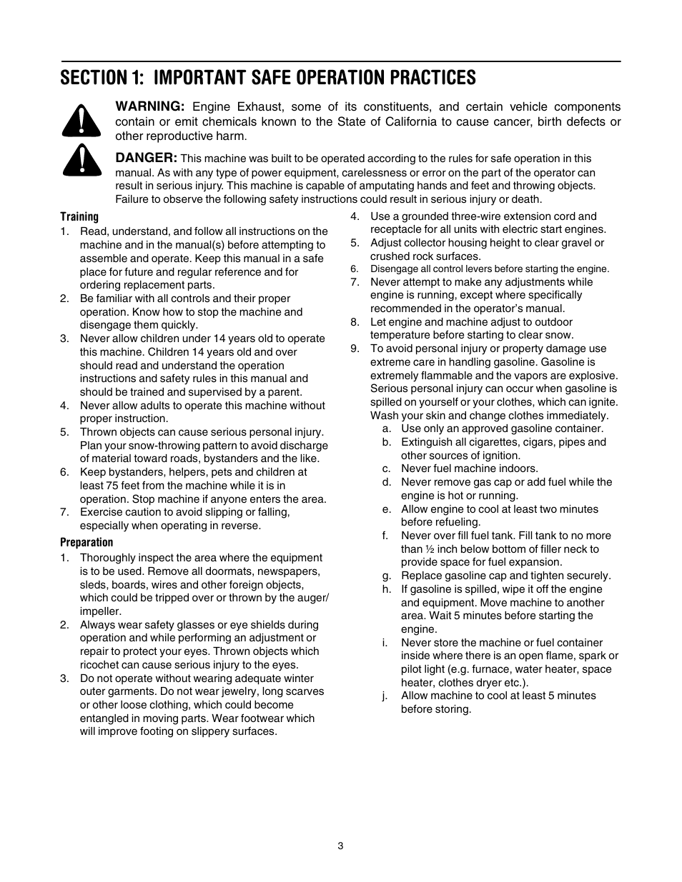 Section 1: important safe operation practices | MTD 737-0168 User Manual | Page 3 / 28
