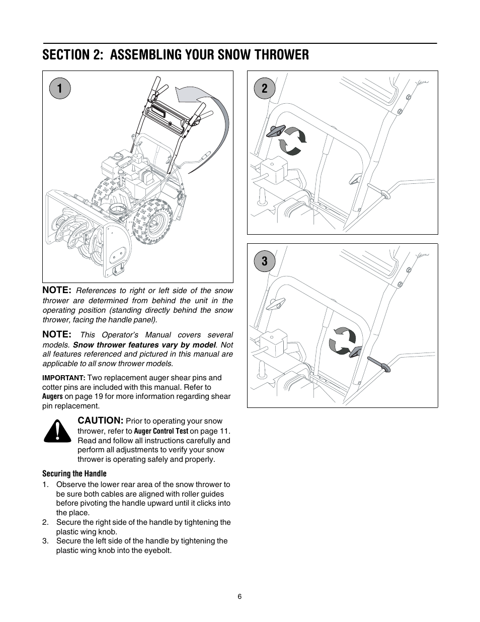 Section 2: assembling your snow thrower | MTD 737-0168 User Manual | Page 6 / 28