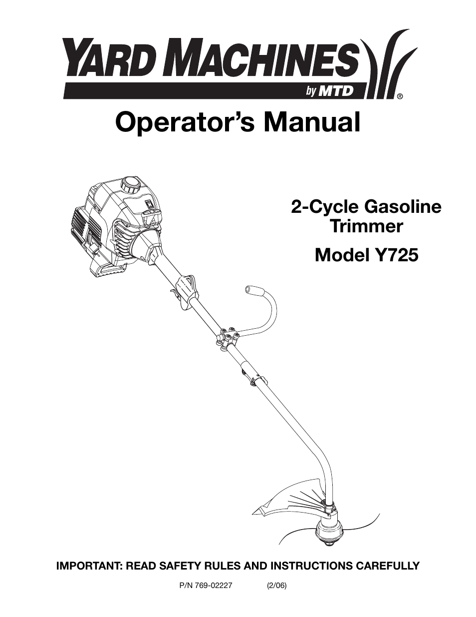 MTD Y725 User Manual | 68 pages