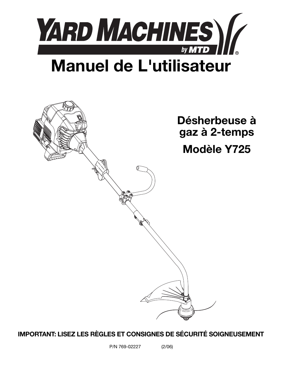 Manuel de l'utilisateur | MTD Y725 User Manual | Page 23 / 68