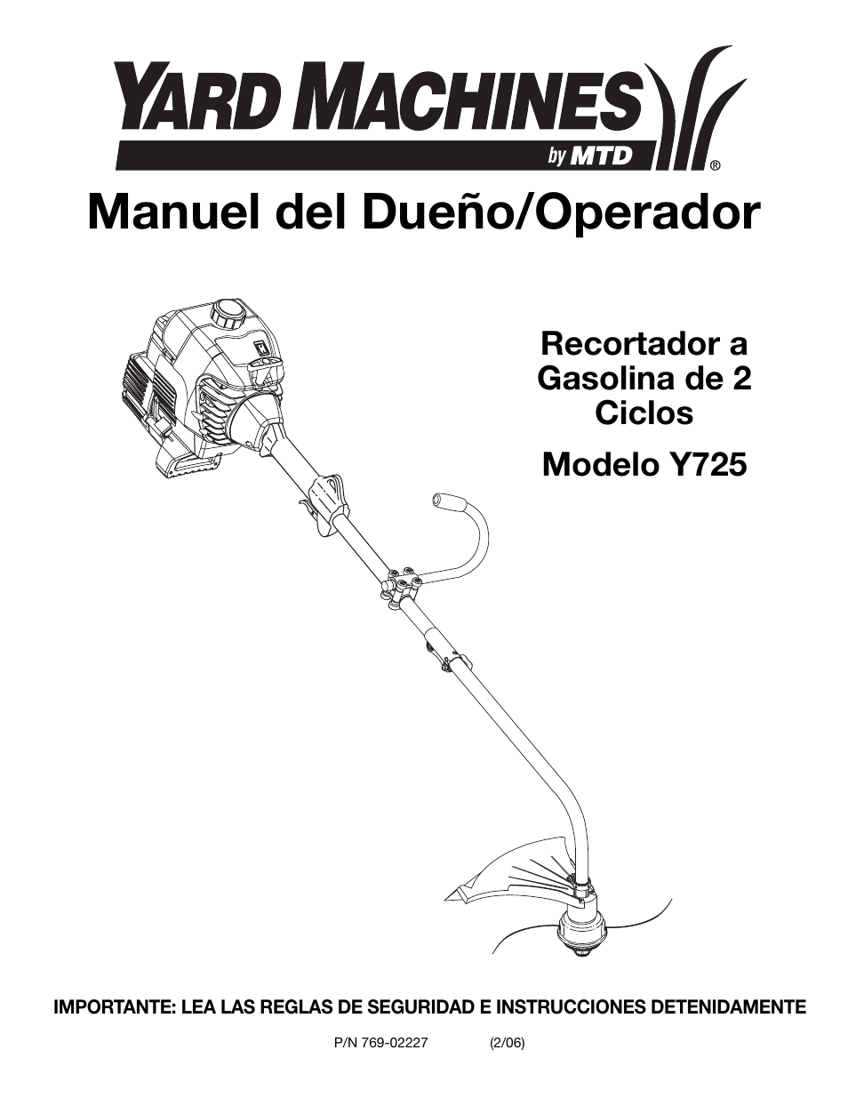 Manuel del dueño/operador | MTD Y725 User Manual | Page 45 / 68