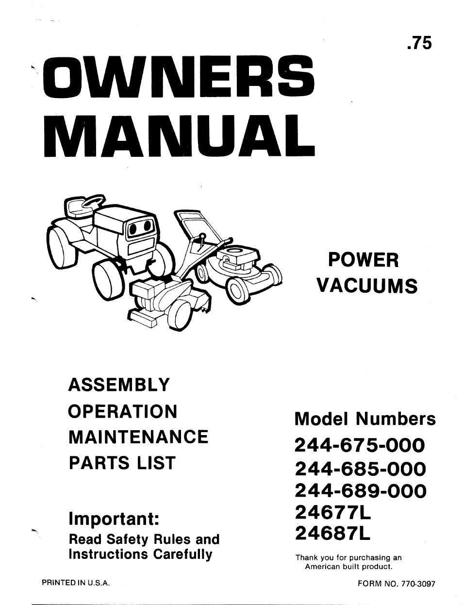 MTD 24677L User Manual | 16 pages