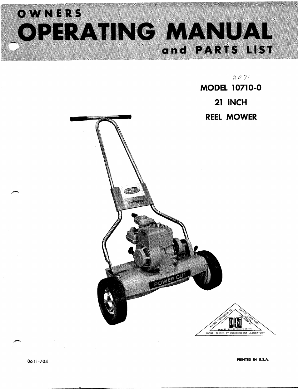 MTD 10710-0 User Manual | 11 pages