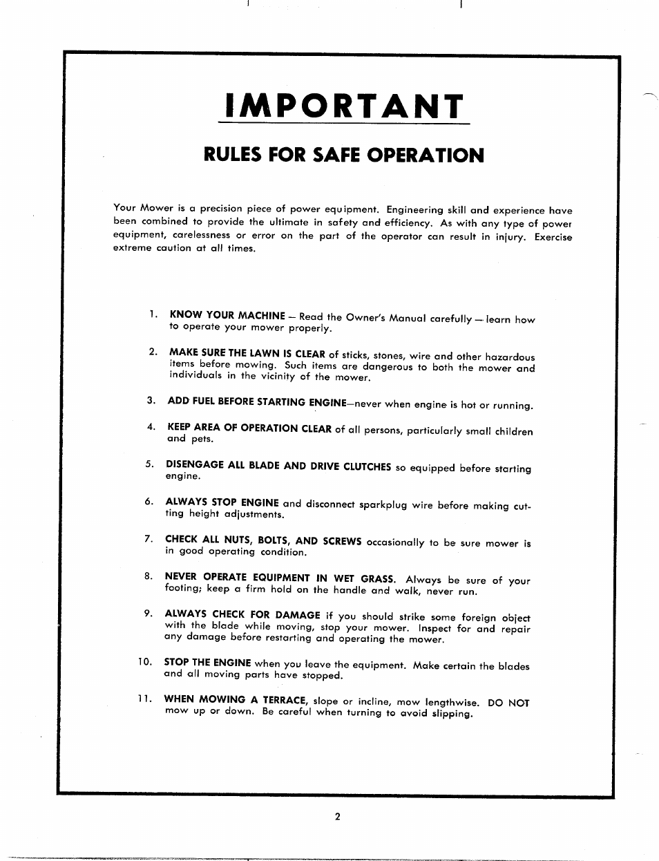 Rules for safe operation | MTD 10710-0 User Manual | Page 2 / 11