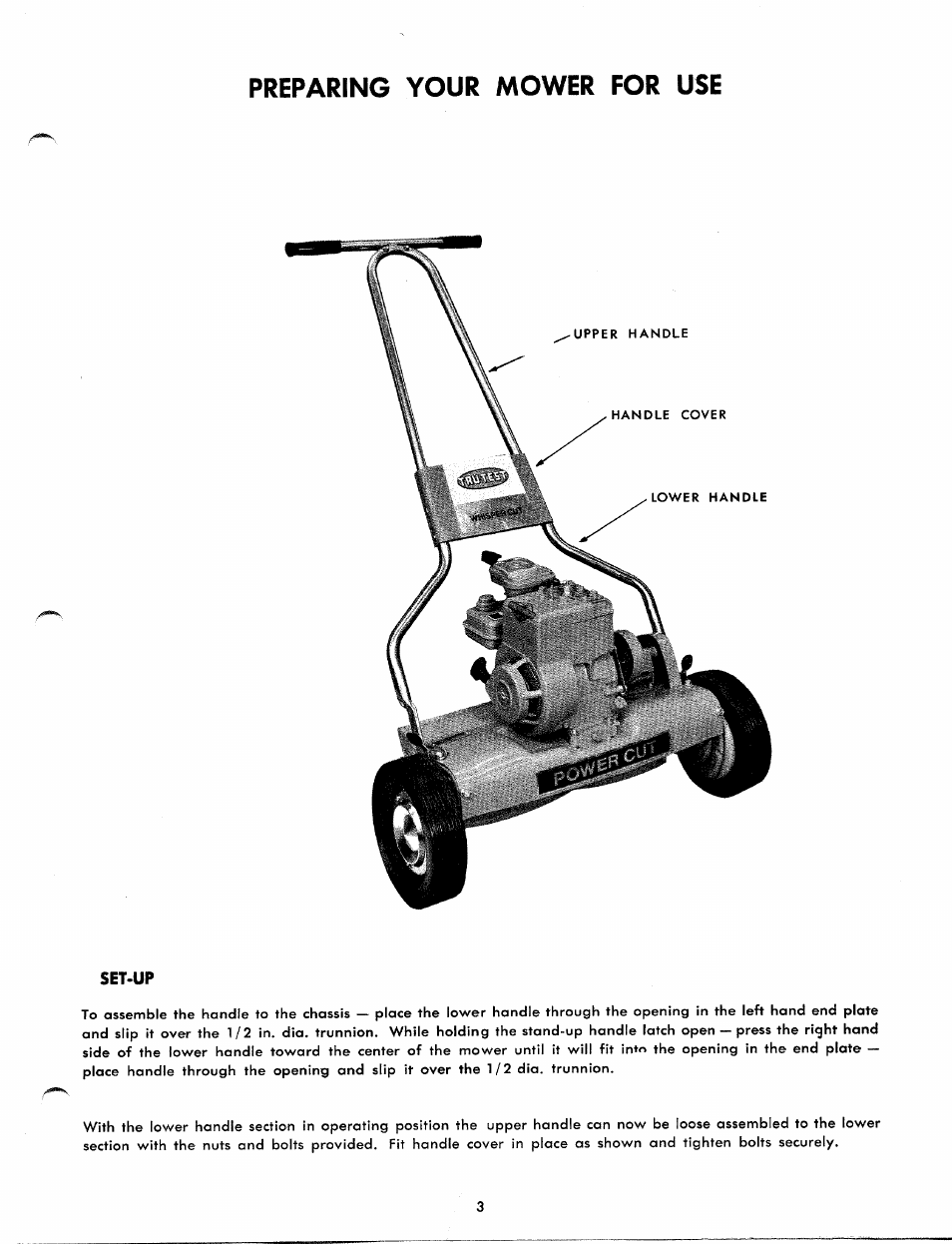 Preparing your mower for use, Set-up | MTD 10710-0 User Manual | Page 3 / 11