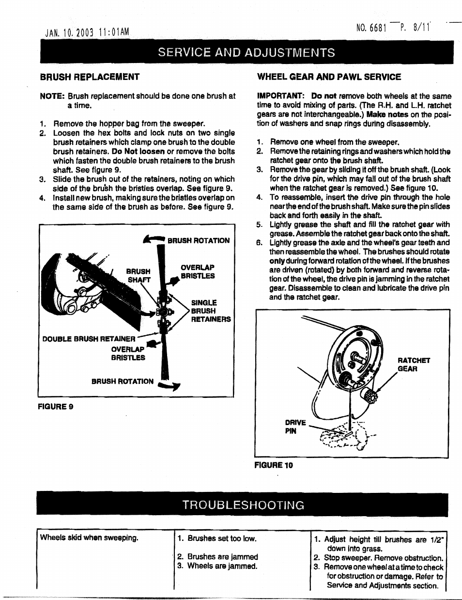 Service and adjustments | MTD 190-459A-100 User Manual | Page 8 / 11