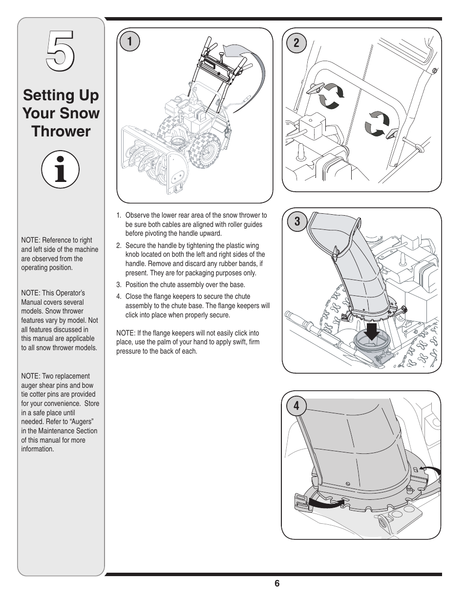 Setting up your snow thrower | MTD 769-01275C User Manual | Page 6 / 28