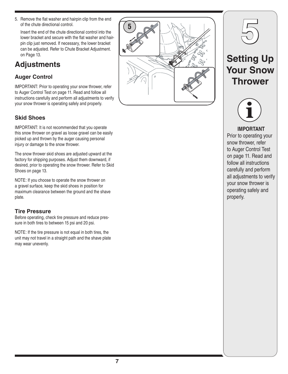 Setting up your snow thrower | MTD 769-01275C User Manual | Page 7 / 28