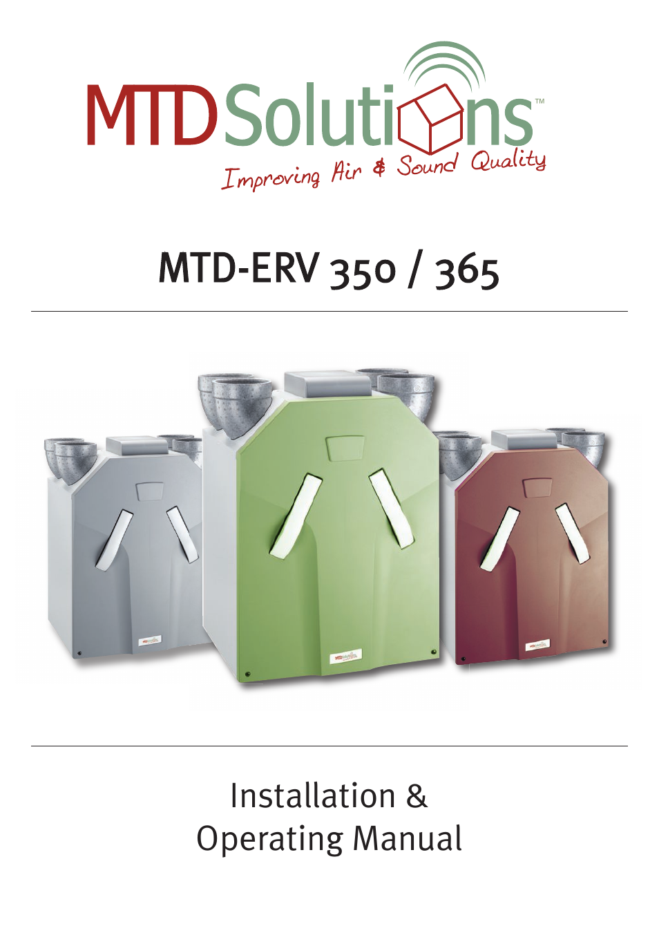 MTD -ERV 350 User Manual | 56 pages