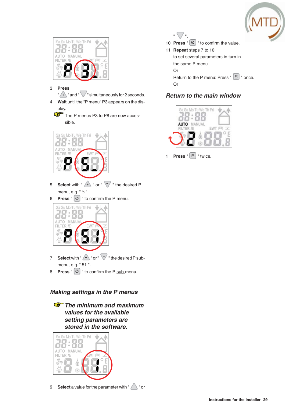 Return to the main window | MTD -ERV 350 User Manual | Page 33 / 56