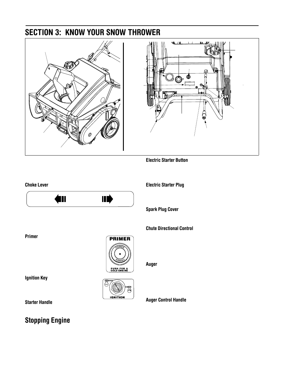 Stopping engine, Choke on | MTD E172 User Manual | Page 7 / 19