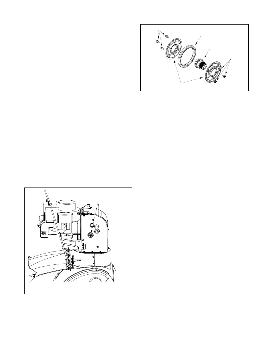 Servicing friction wheel rubber, Shave plate and skid shoes, Augers | MTD E663G User Manual | Page 14 / 28
