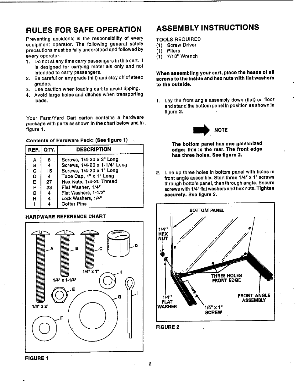 Rules for safe operation assembly instructions | MTD 45-01763 User Manual | Page 2 / 8