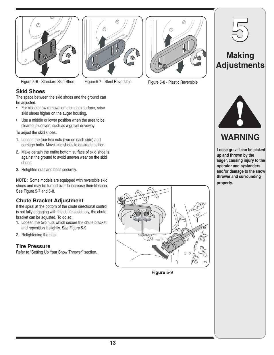 Making adjustments warning | MTD Style L User Manual | Page 13 / 48