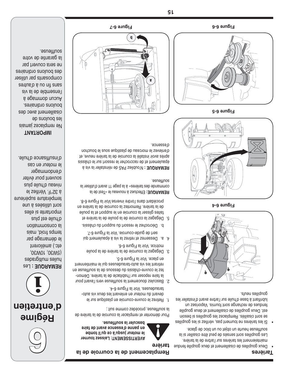Régime d’entretien | MTD Style L User Manual | Page 34 / 48
