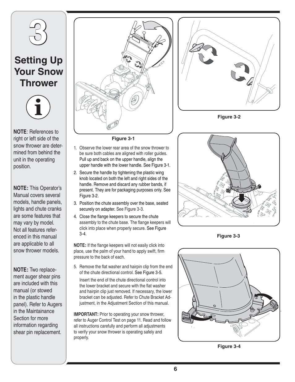 Setting up your snow thrower | MTD Style L User Manual | Page 6 / 48