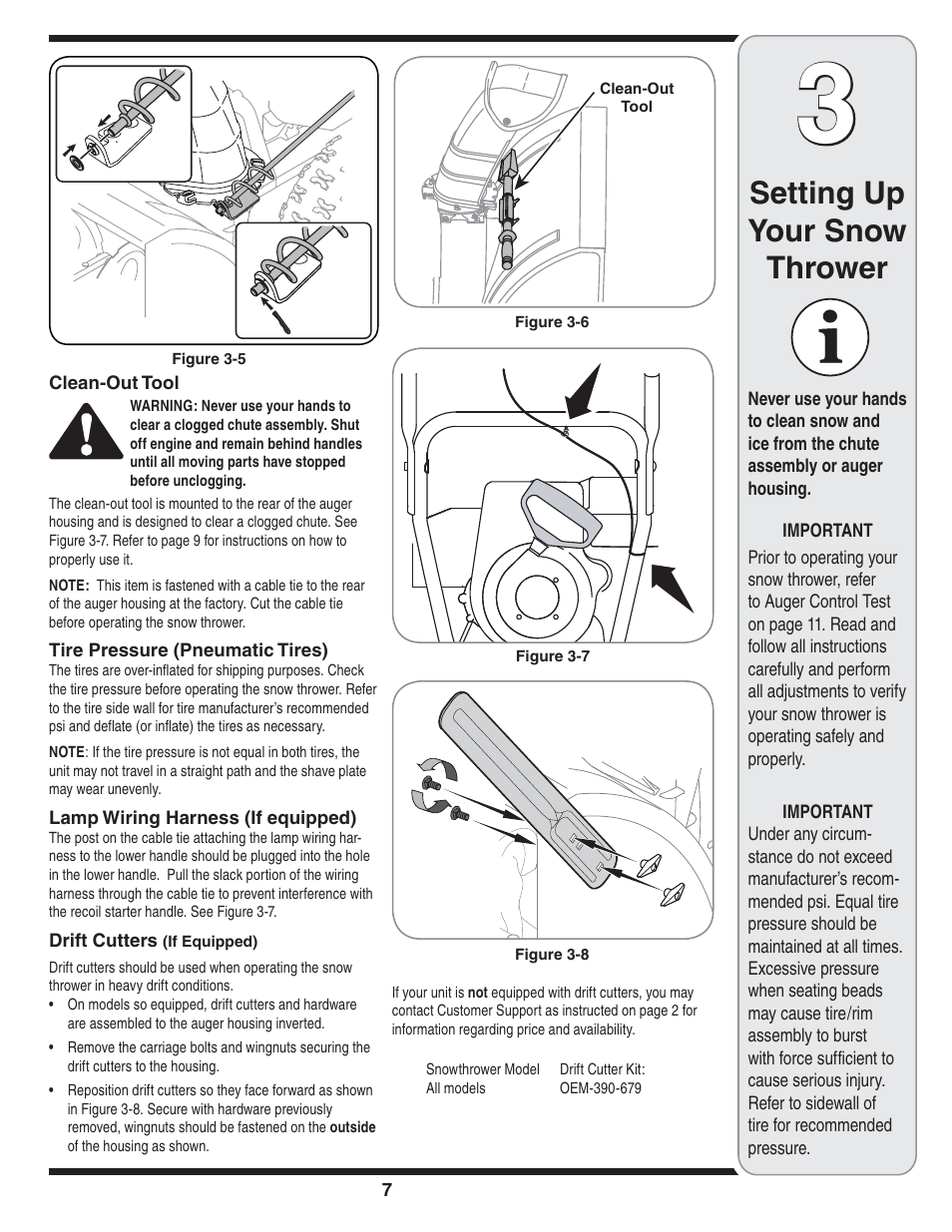 Setting up your snow thrower | MTD Style L User Manual | Page 7 / 48