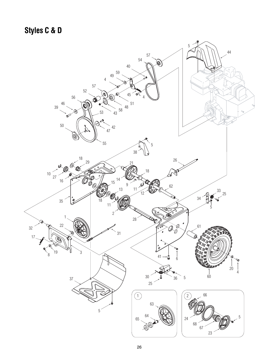 Styles c & d | MTD 6DE User Manual | Page 26 / 28