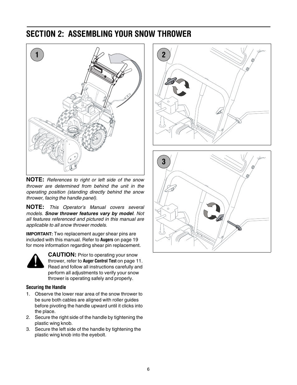 Section 2: assembling your snow thrower | MTD 6DE User Manual | Page 6 / 28