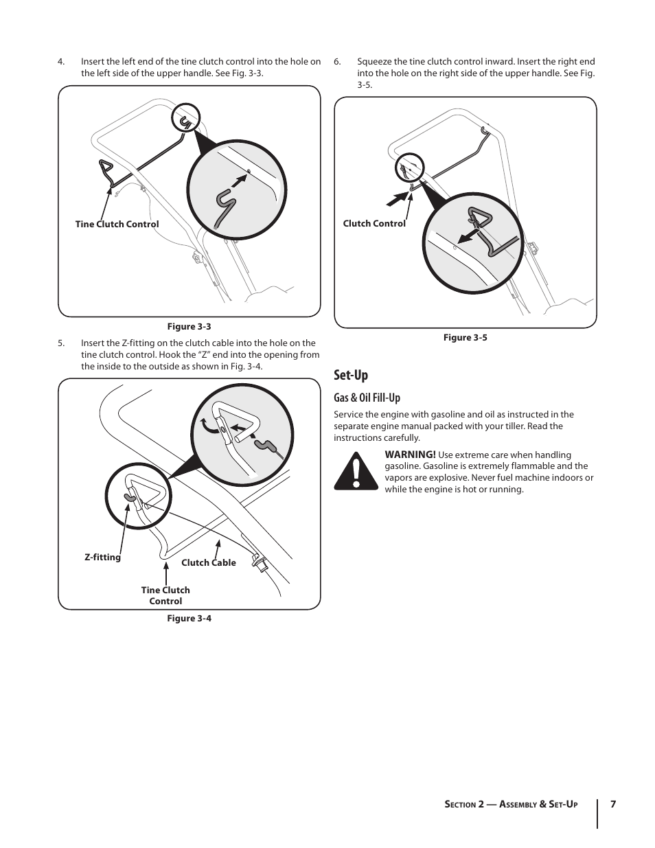 Set-up, Gas & oil fill-up | MTD 250 Series User Manual | Page 7 / 36