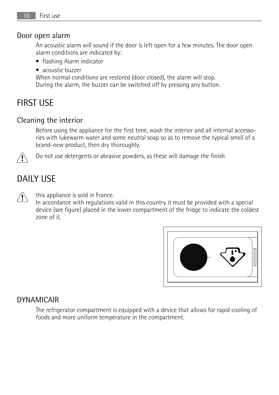 First use, Daily use | AEG SKD71800F0 User Manual | Page 10 / 68