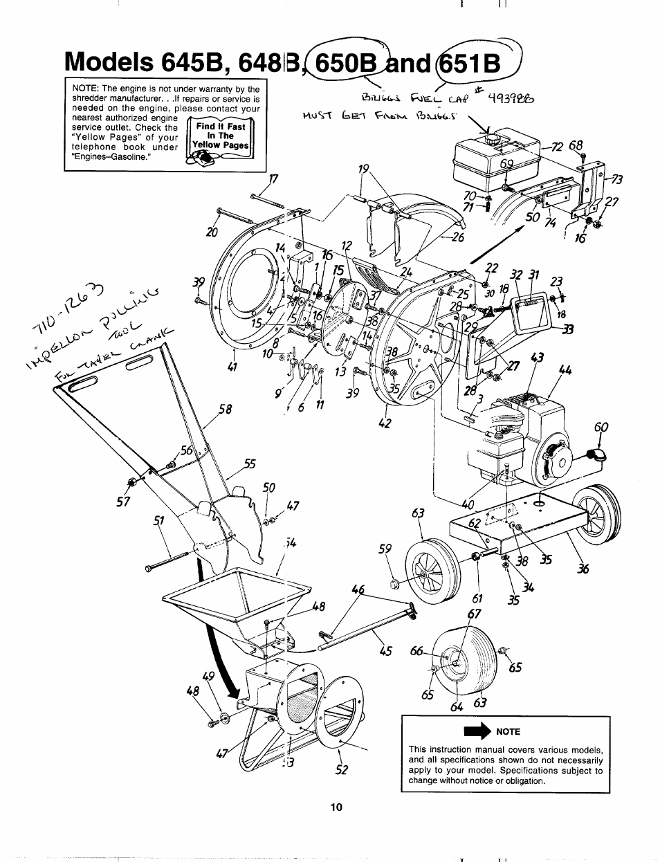 Models 645b, 648bi650b^nd | MTD 243-651B000 User Manual | Page 10 / 12