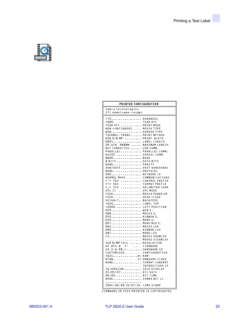 Printing a test label | MTD TLP 2824-Z User Manual | Page 25 / 64