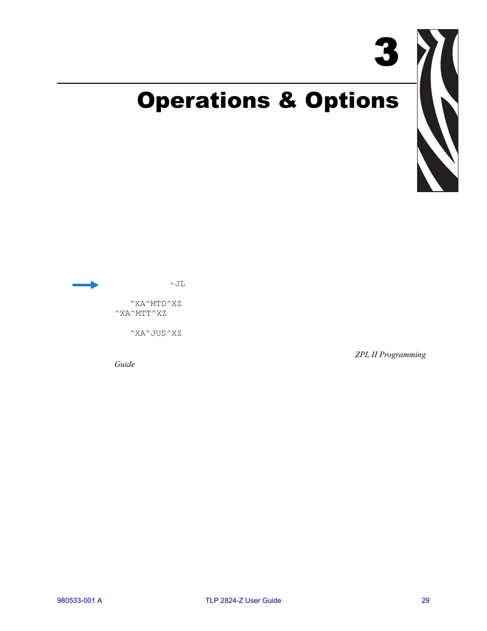 Operations & options, 3 • operations & options | MTD TLP 2824-Z User Manual | Page 29 / 64