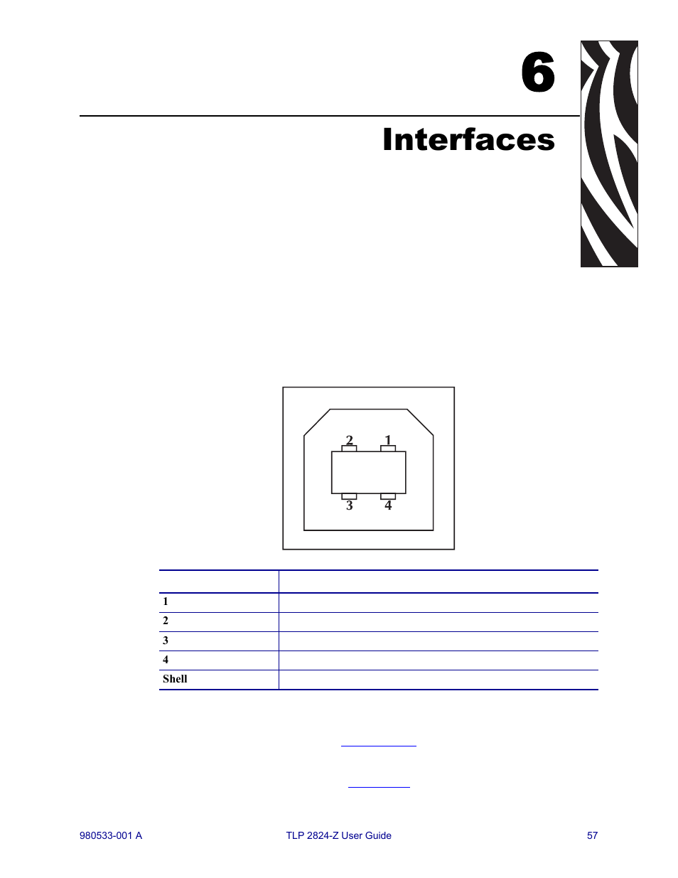 Interfaces, Universal serial bus (usb) connector, 6 • interfaces | MTD TLP 2824-Z User Manual | Page 57 / 64