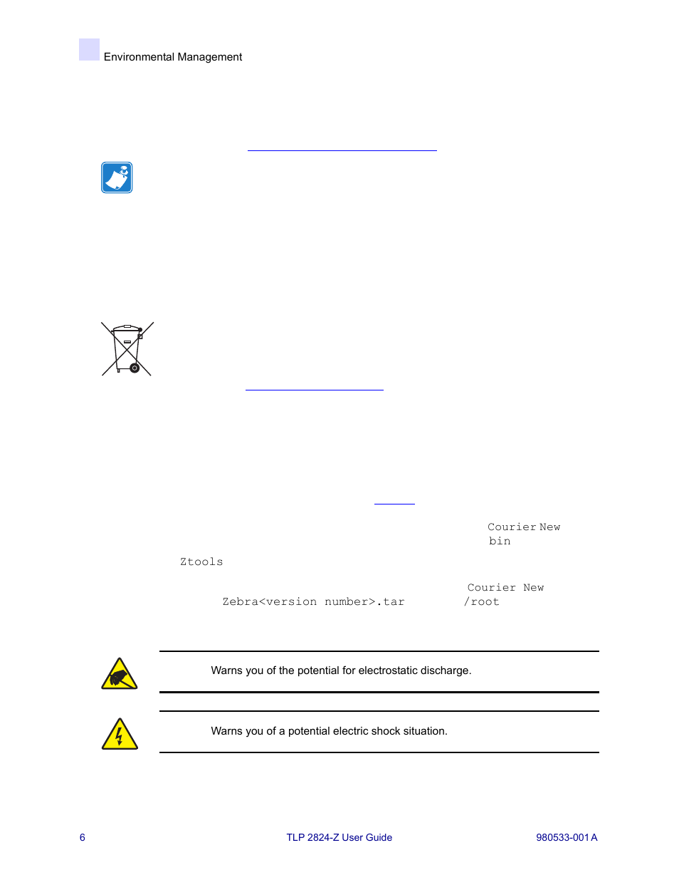 Support, Environmental management, Document conventions | Environmental management document conventions | MTD TLP 2824-Z User Manual | Page 6 / 64