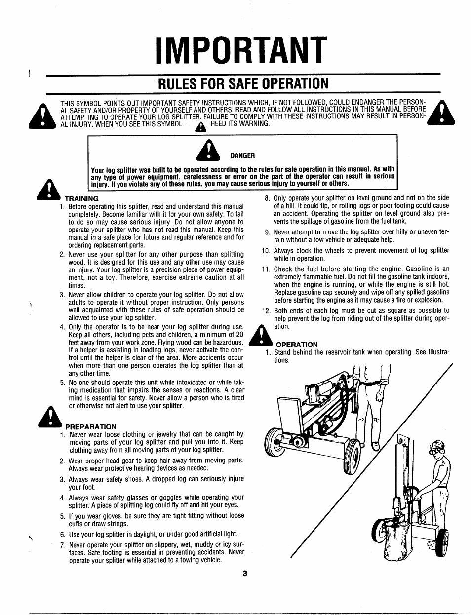 Important, Rules for safe operation | MTD 243-630-000 User Manual | Page 3 / 20