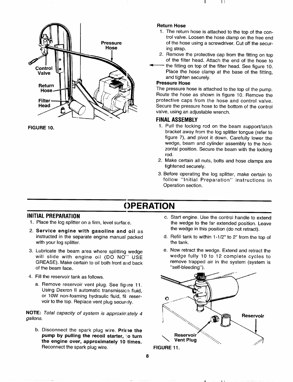 Final assembly, Operation, Initial preparation | MTD 243-630-000 User Manual | Page 8 / 20