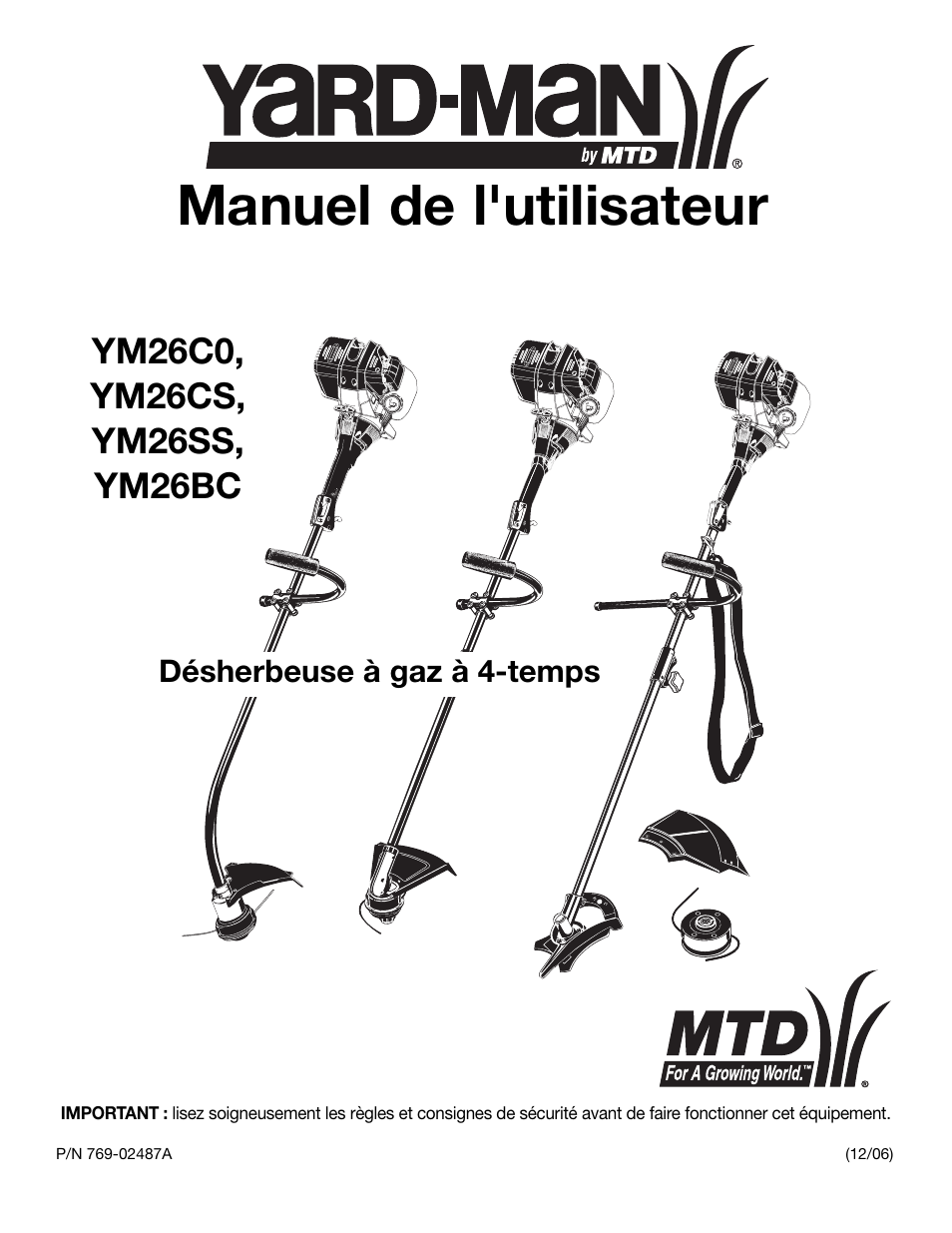 Manuel de l'utilisateur | MTD YM26CO User Manual | Page 33 / 104