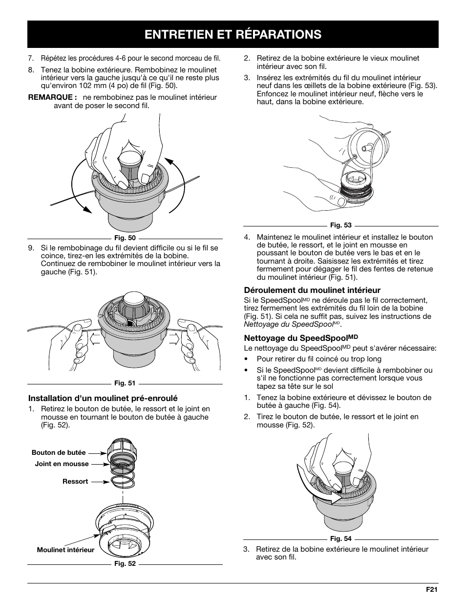 Entretien et réparations | MTD YM26CO User Manual | Page 53 / 104