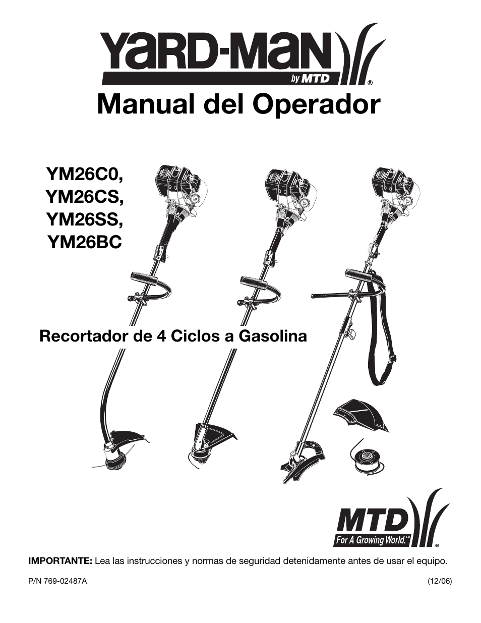 Manual del operador | MTD YM26CO User Manual | Page 65 / 104