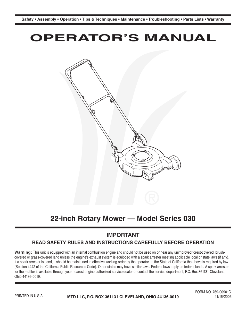 MTD 030 Series User Manual | 20 pages