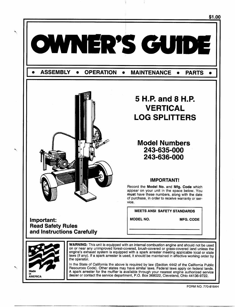 MTD 243-635-000 User Manual | 20 pages