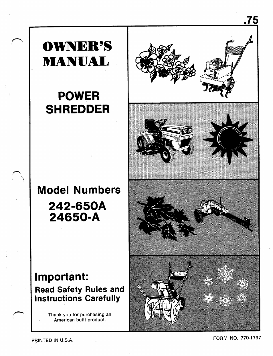 MTD 242-650A User Manual | 12 pages