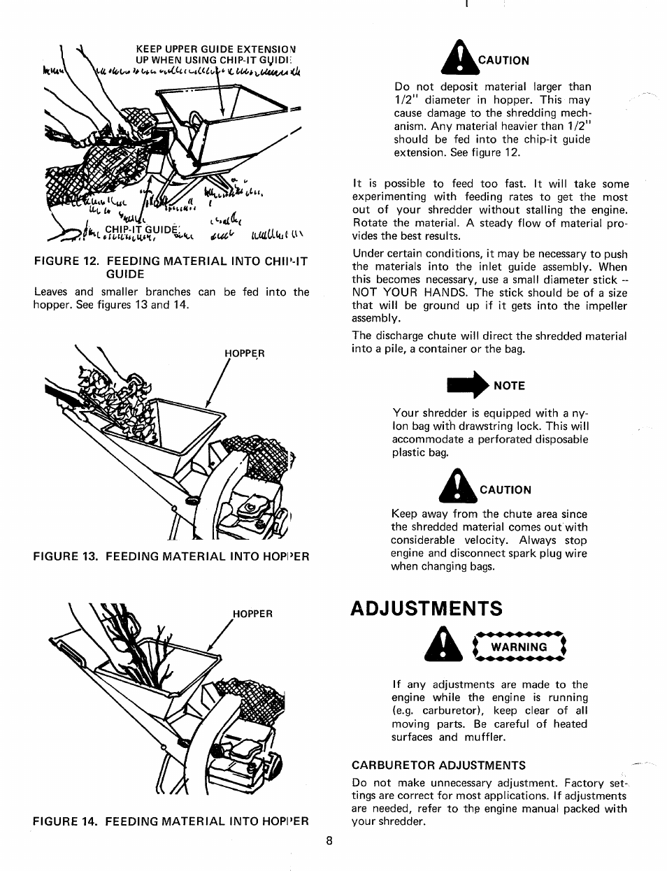 Adjustments, Carburetor adjustments | MTD 245-650-000 User Manual | Page 8 / 12