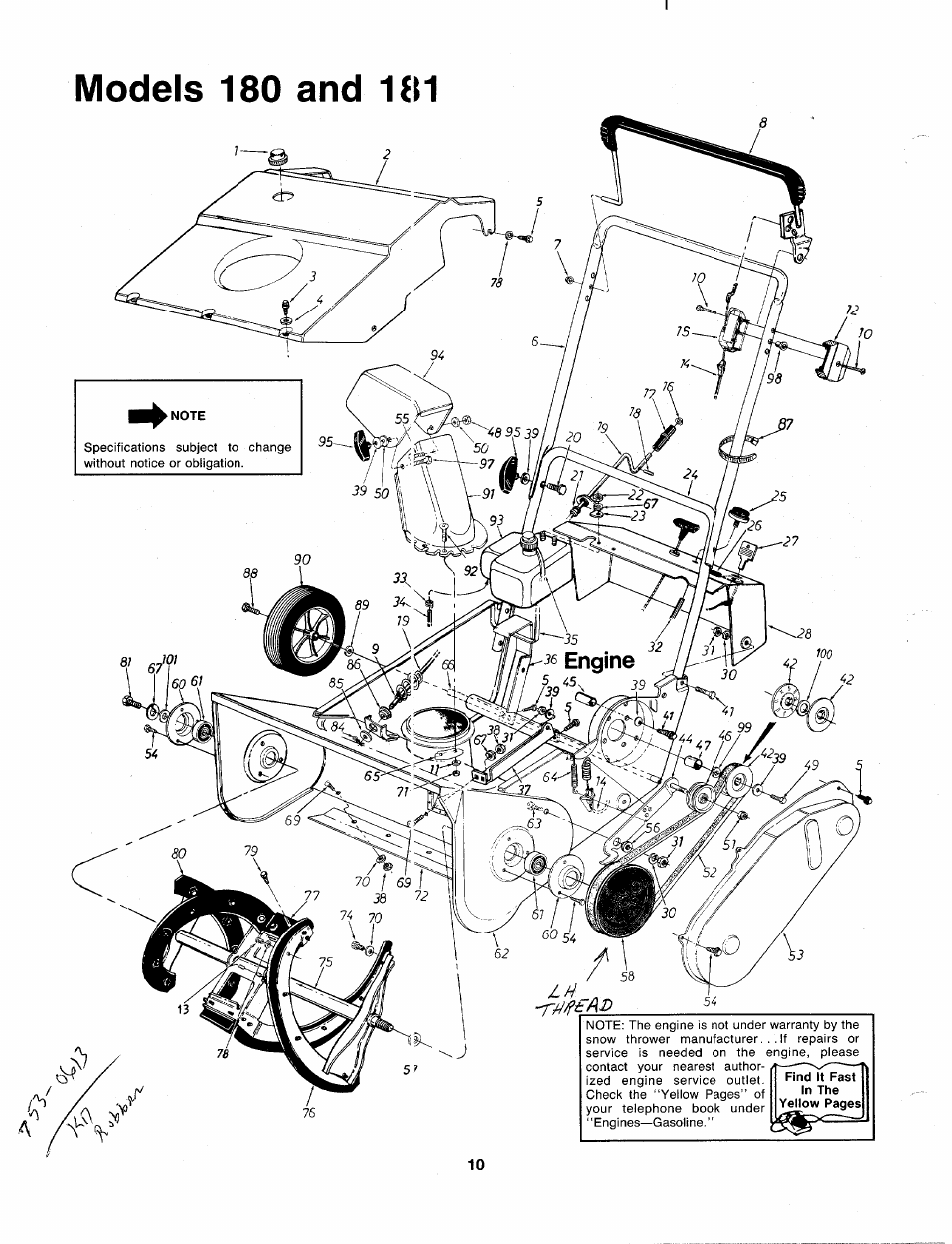Models 180 and 181 | MTD 310-181-000 User Manual | Page 10 / 16