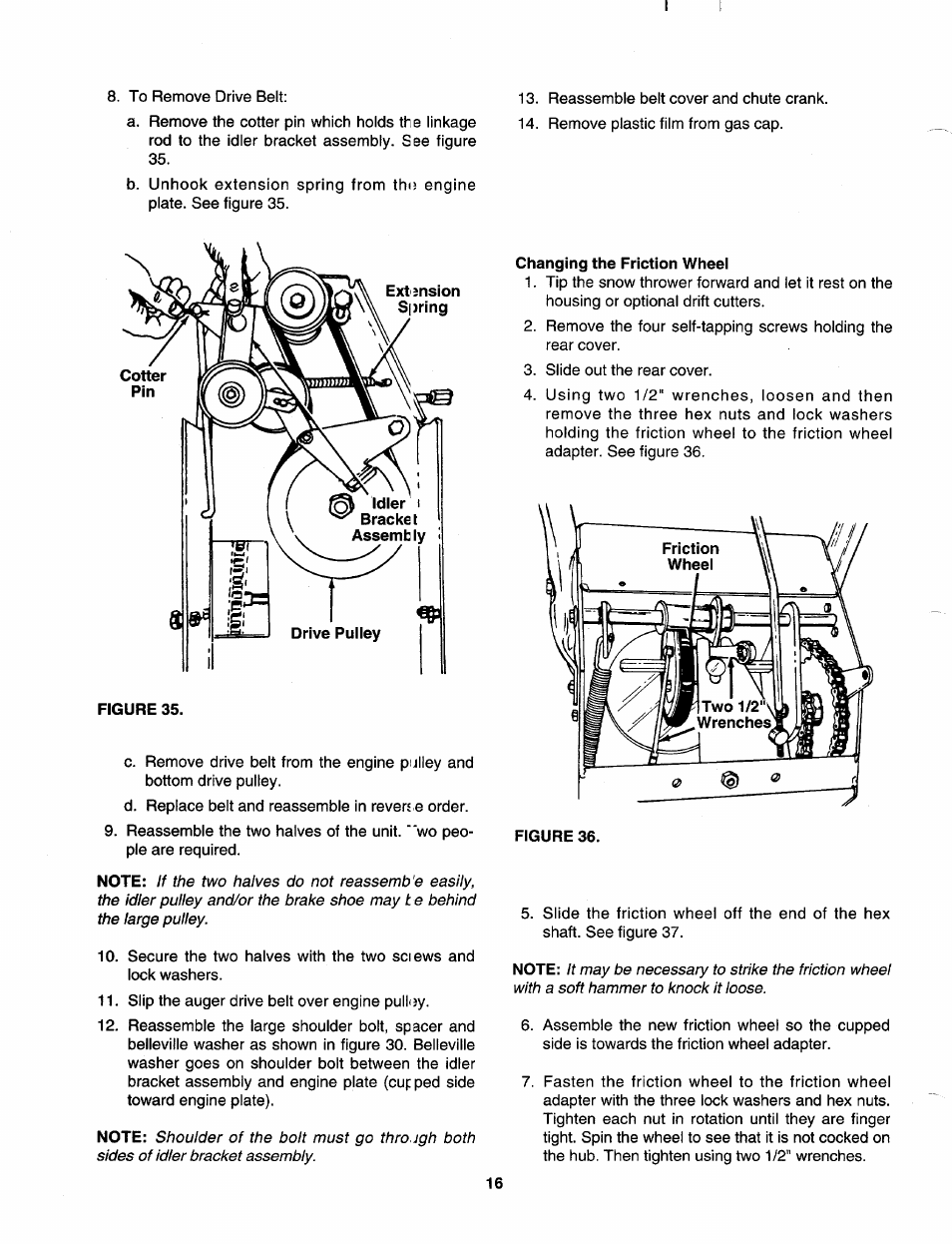 Changing the friction wheel | MTD 312-980I000 User Manual | Page 16 / 28